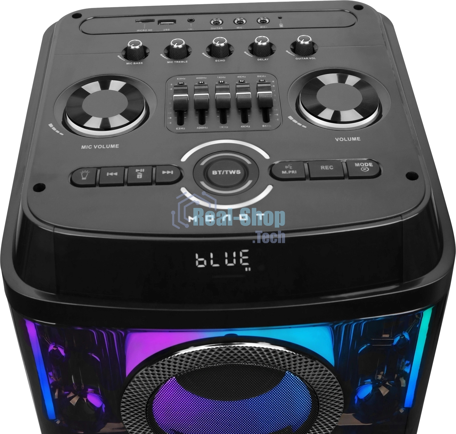 Колонка портативная Ural 203 черный 2000W 1.1 BT/3.5Jack/USB-C 15м 9000mAh