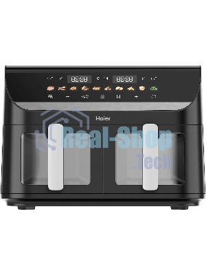 Аэрогриль Haier HAF-702 черный, 3000 Вт, 11 л ( 5.5 л каждая), сенсор, 10 программ