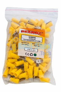 Клемма плоская Rexant изолированная штекер 6.3 мм 4-6 мм² (РПи-п 6.0-(6.3)) желтая