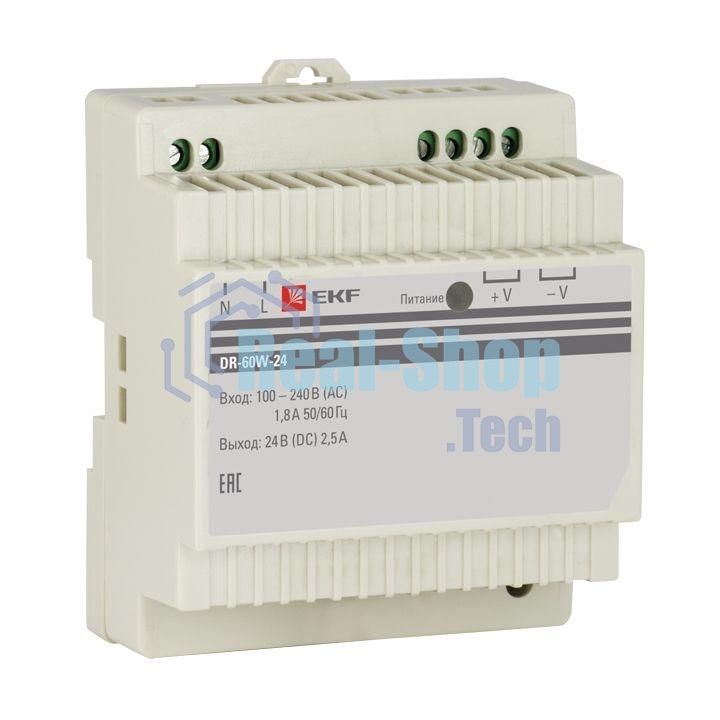 Блок питания 24В DR-60W-24 EKF dr-60w-24