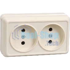 Розетка 2-м ОП Октава 10А IP20 без заземл. крем. ИЭК ERO20-K33-10-DC
