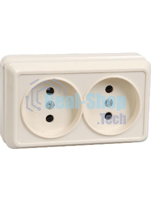 Розетка 2-м ОП Октава 10А IP20 без заземл. крем. ИЭК ERO20-K33-10-DC