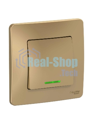 Выключатель 1-кл. СП BLANCA (сх.1) 10А 250В с подсветкой титан SchE BLNVS010114