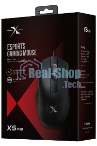 Мышь проводная A4Tech Bloody X5 Pro черный, 16000 dpi, USB, кнопки - 9