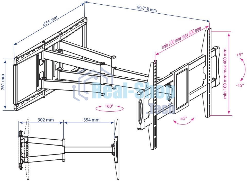 Кронштейн для телевизора Kromax ATLANTIS-70 черный 32