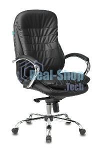 Кресло руководителя Бюрократ T-9950/BLACK черный, кожа, крестовина хром