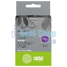Картридж ленточный Cactus CS-TZE121 TZe-121 черный для Brother PT-P1010, PT-P700, P750W, P900W, P950W, PT-D210, D450VP, D600VP, PT-H110BUNDE