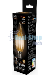 Лампа cветодиодная Gauss LED Filament Свеча на ветру E14 11W 720lm 2700K 1/10/50