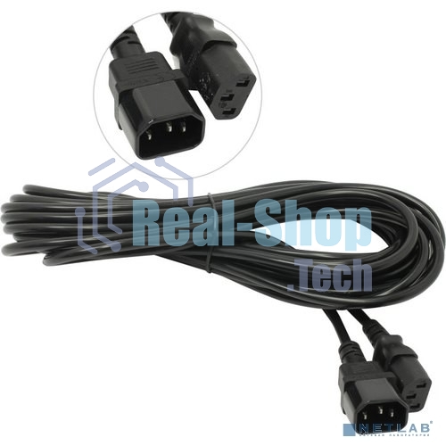 Кабель монитор-компьютер (UPS->уст-во) ExeGate Power EC-10P (С13->С14) VDE-250V-3*1,00-CU, 10A, 10м