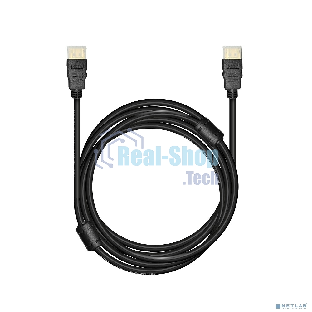 Кабель Bion HDMI v2.1, 19M/19M, 3D, 8K UHD, экран, ферритовые кольца, 3м, черный BXP-HDMI21-030