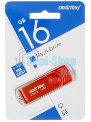Флешка USB SmartBuy Twist Red (SB016Gb3TWR), 16Gb, USB 3.0, R/W 70/40, красный