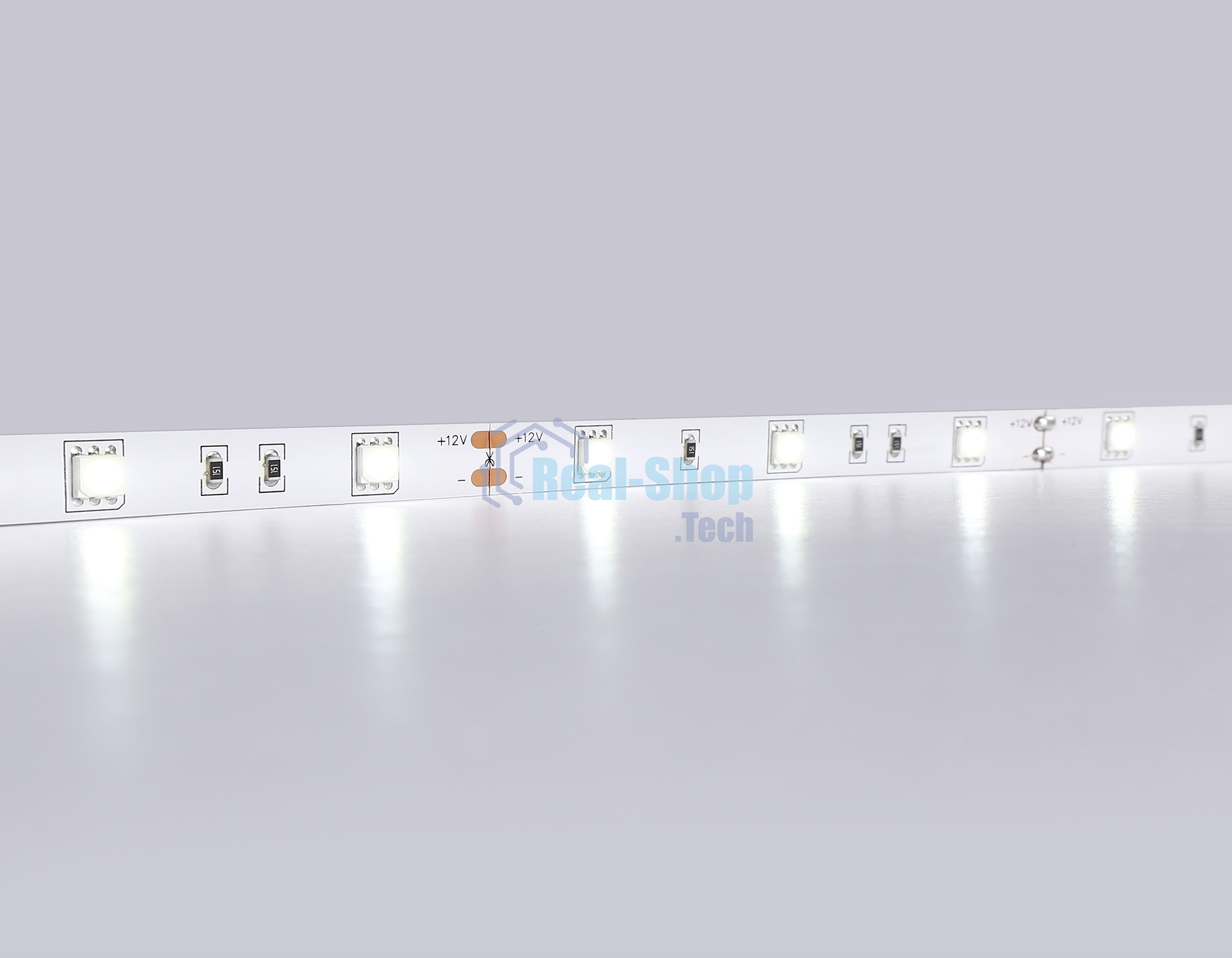 Светодиодная лента Ambrella light GS1803 5050 30Led/ 7.2W m/ 12V IP20 6500K/ 5000*10*1.87mm (2 конт.)