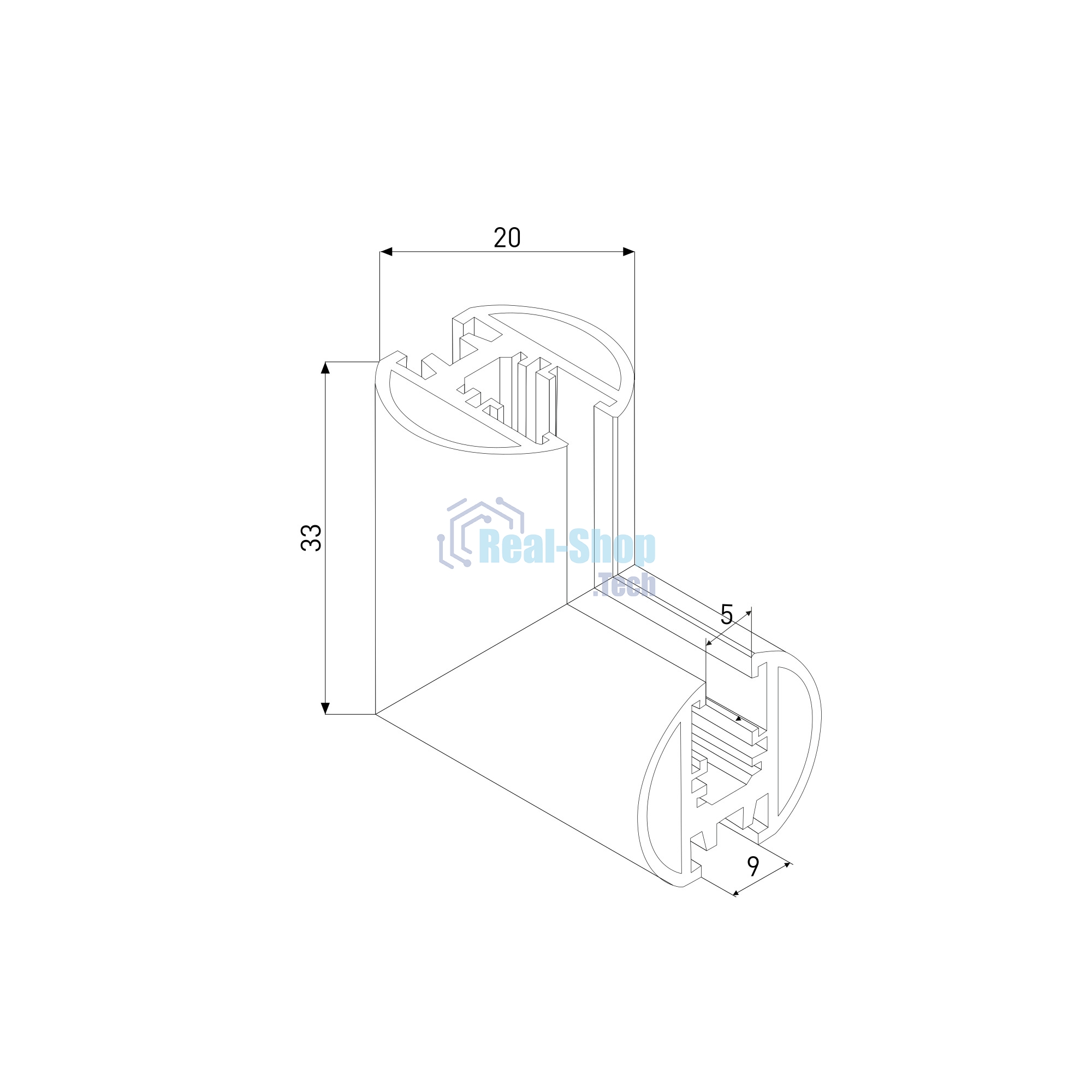 Mini Magnetic Коннектор угловой внутренний для накладного шинопровода Round (черный) 85216/00
