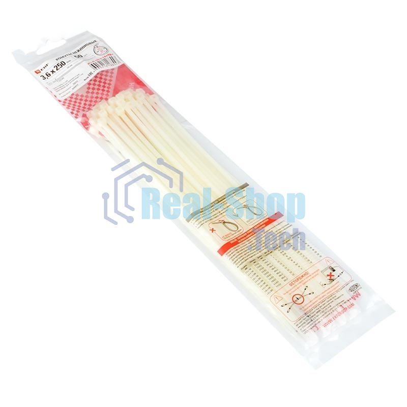 Хомут P6.6 3.6х250 FlexLock стандартный белый (уп. 100 шт) PROxima EKF plc-fl-ctsw-3.6x250