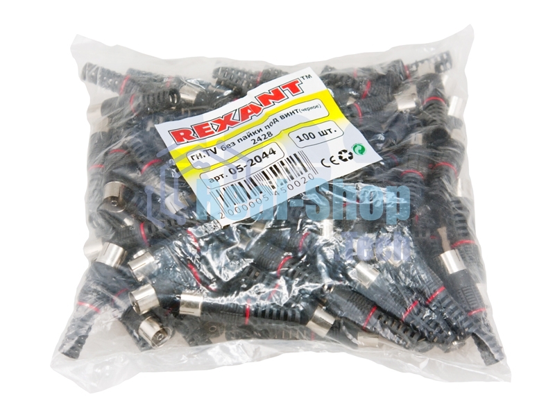 Разъем гнездо TV без пайки черный Rexant