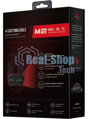 Мышь проводная A4Tech Bloody X5 Pro черный, 16000 dpi, USB, кнопки - 9