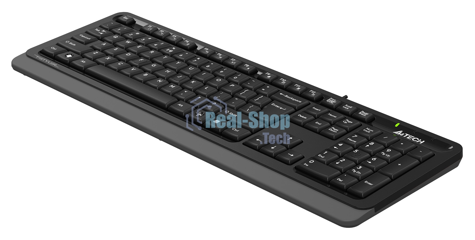 Клавиатура проводная A4Tech Fstyler FKS10, USB, черный/серый