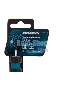 Отвертка Gross 12131 PH0 x 75 мм S2, трехкомпонентная рукоятка