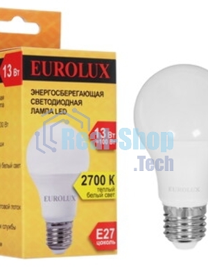 Лампа светодиодная EUROLUX LL-E-A60-13W-230-2,7K-E27