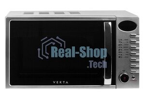 Микроволновая печь Vekta TS720ATS серебристый/черный, 20 л, 700 Вт, переключатели - кнопки, поворотный механизм