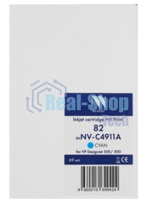 Картридж струйный NVPrint 82 (NV- C4911A) Cyan для HP DesignJet 500/800 (69 мл) совместимый