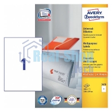 Этикетки самоклеящиеся Avery Zweckform 3424 A4, 105x48 мм, 12 шт, универсальная, 70 г/м2, 100 л, покрытие матовое, белый