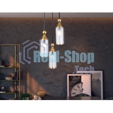 Светильник Ambrella light LH55252/3 BK/BS/CL черный/латунь/прозрачный E14*3 max 40W D230*1200