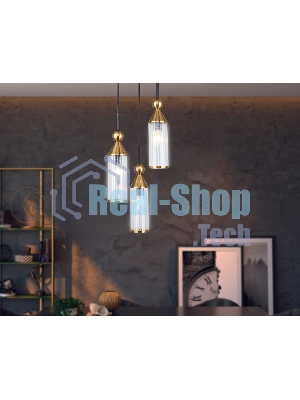 Светильник Ambrella light LH55252/3 BK/BS/CL черный/латунь/прозрачный E14*3 max 40W D230*1200