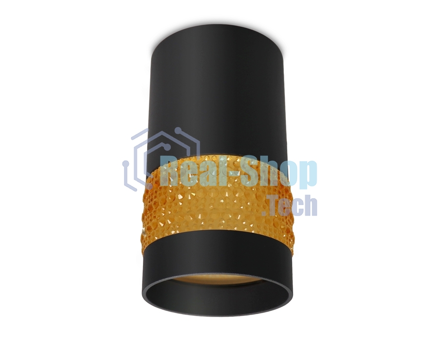 Светильник Ambrella light TN375 SBK/TI черный песок/янтарь GU5.3 D65*117