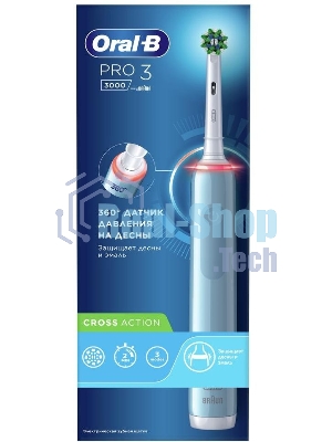 Электрическая зубная щетка Oral-B Pro 3/D505.513.3 CrossAction голубой