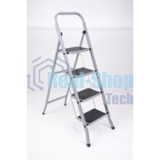 Стремянка стальная КЛАСС ПЛЮС, 4 ШИРОКИЕ СТУПЕНИ 20х30 см, верхняя площадка 91 см, до 120 кг, 123304