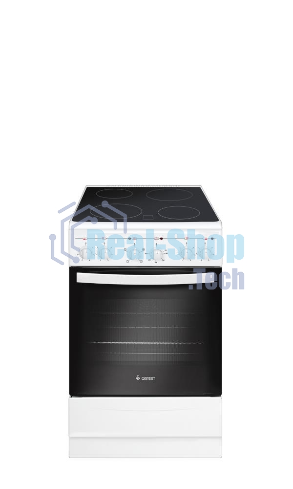Плита электрическая Gefest 5160-01 0033 белый, конфорок 4 электрических, духовка 55 л, 50 см x 85 см x 58.5 см