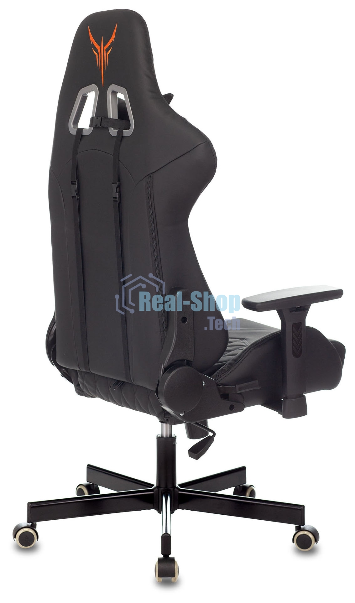 Кресло игровое Knight ARMOR черный, ромбик, эко.кожа, с подголовником, крестовина металл