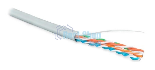 Кабель UUTP4-C5E-S24-IN-LSZH-GY-305 витая пара неэкранированная U/UTP категория 5e 4 пары (24 AWG) одножильный(solid) LSZH нг(A)-HF (-20град.C - +75град.C) сер. (уп.305м) Hyperline 42045