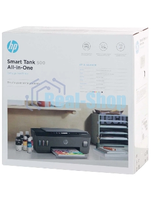 МФУ струйное HP Smart Tank 500 (4SR29A), A4, цветной, печ. до 22 стр/мин. (ч/б) до 16 стр/мин. (цвет), скан. до 8 стр/мин. (ч/б) 4 стр/мин. (цвет), 1200x1200dpi, USB