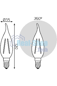 Лампа cветодиодная Gauss LED Filament Свеча на ветру E14 11W 720lm 2700K 1/10/50