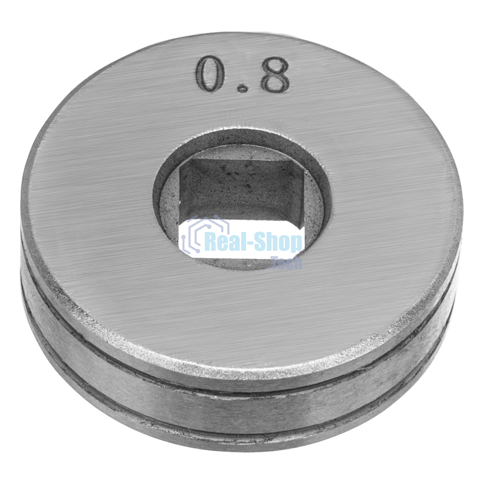 Подающий ролик Denzel V профиль под стальную проволоку 0,8-1 мм, посадка квадрат, 2 шт