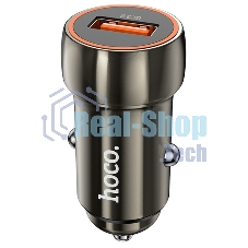Автомобильная зарядка HOCO Z46 Blue shield, 1xUSB, 18W, серый металлик