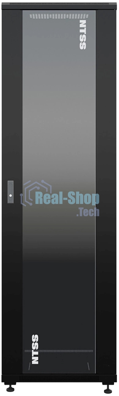Шкаф коммутационный NTSS Премиум (NTSS-R42U6060GS-1BL) напольный 42U 600x600 мм пер. дв. стекл металл 900 кг черный 510 мм 86 кг 1987 мм 20 металл
