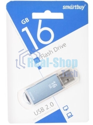 Флешка USB Smartbuy V-Cut series blue (SB16GbVC-B), 16Gb, USB 2.0, R/W 25/15, синий
