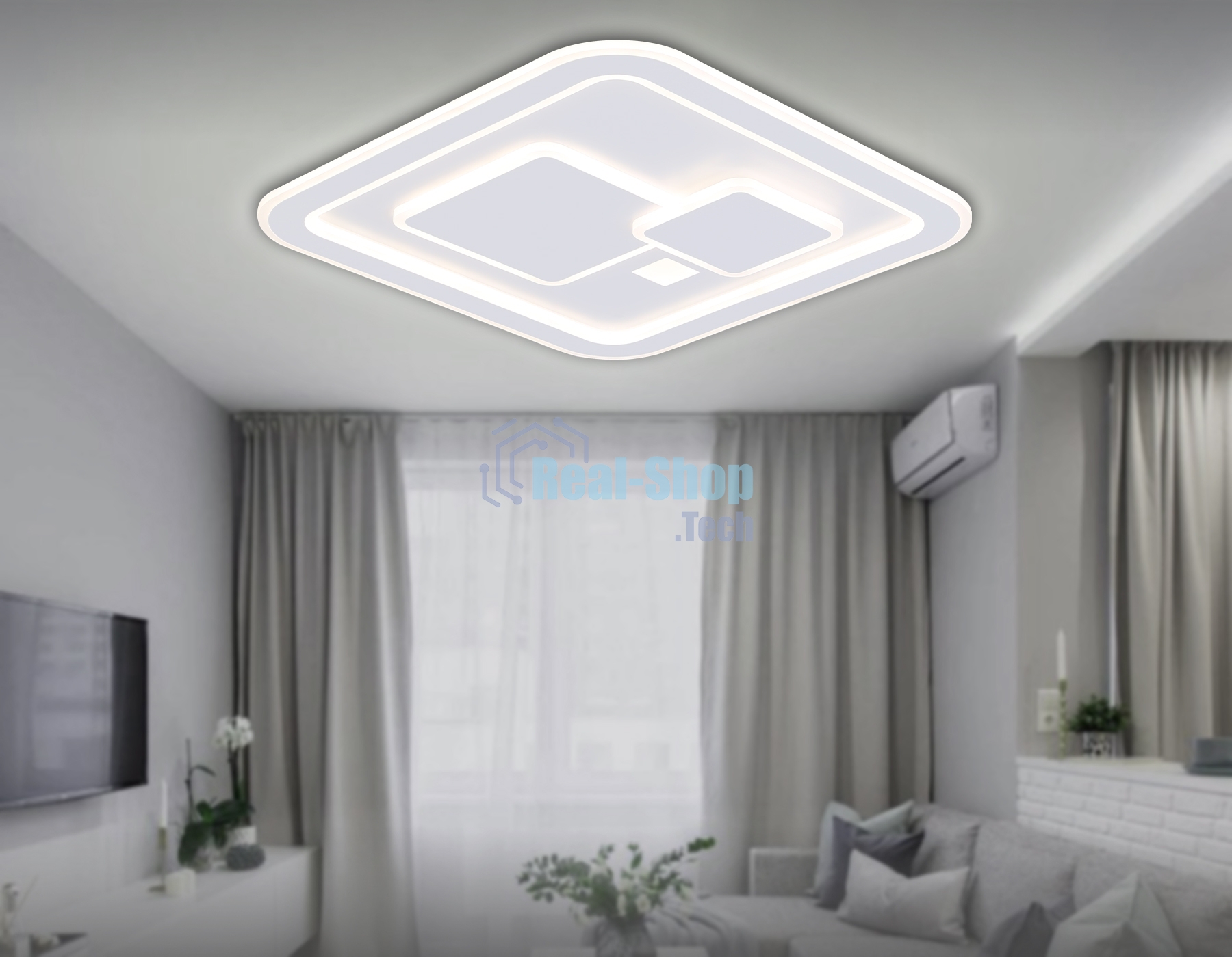 Светильник Ambrella light FA7712 WH белый 3000K-6400K 99W 480*480*60 (ПДУ РАДИО 2.4G)