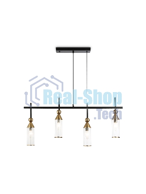 Светильник Ambrella light LH55254/4 BK/BS/CL черный/латунь/прозрачный E14*4 max 40W 845*65*1150
