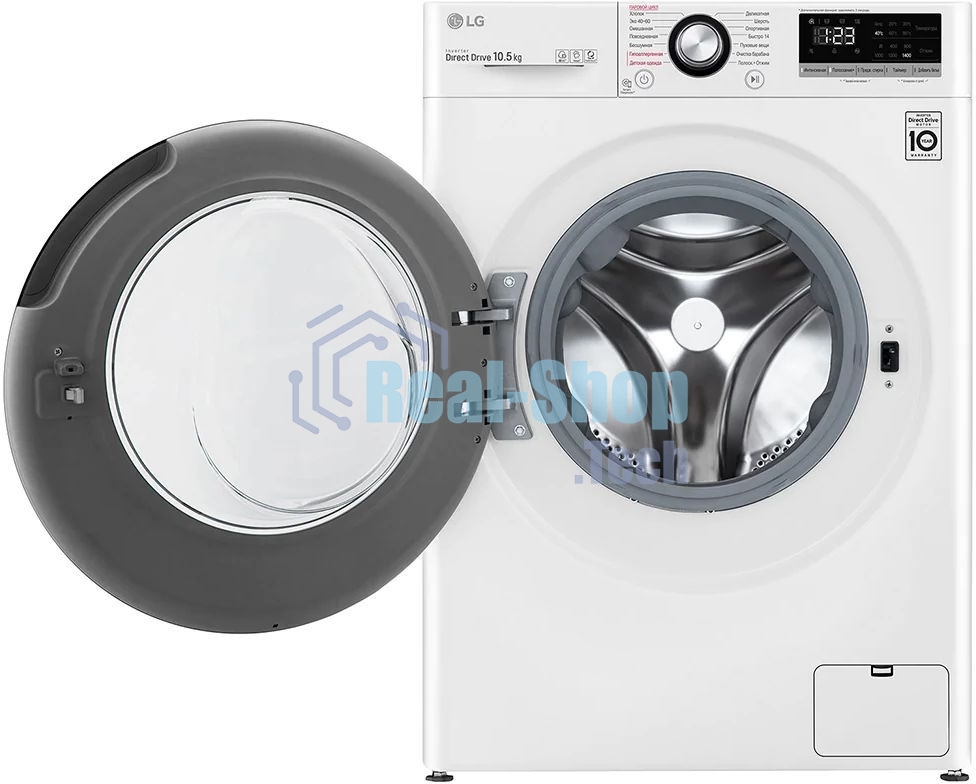 Стиральная машина LG TW4V3RS6W белый, загрузка фронтальная 10,5 кг, 1400 об/мин., класс: А