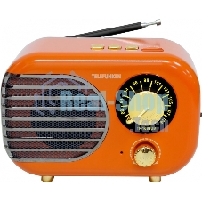 Радиоприемник настольный Telefunken TF-1682UB оранжевый/золотистый USB microSD