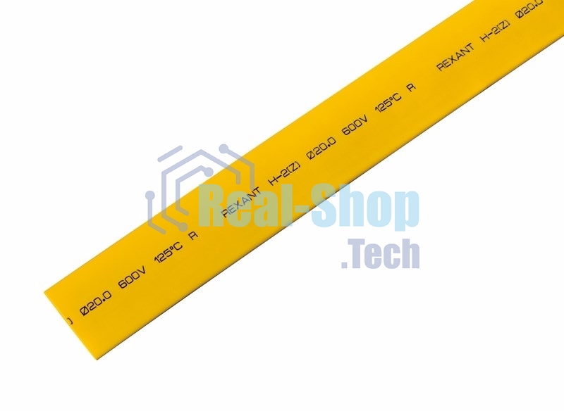 Трубка термоусадочная Rexant 20.0/10.0 1м желтый