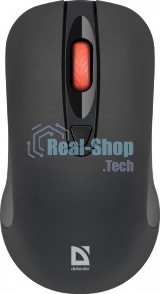 Мышь беспроводная Defender Nexus MS-195 черный, 1600 dpi, радиоканал, USB, кнопки - 4