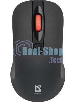 Мышь беспроводная Defender Nexus MS-195 черный, 1600 dpi, радиоканал, USB, кнопки - 4