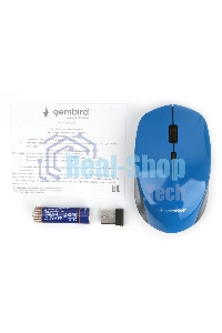Мышь беспроводная Gembird MUSW-250-2 синий, 1600 dpi, радиоканал, USB, кнопки - 4