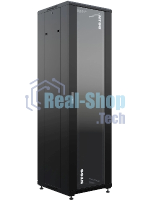 Шкаф коммутационный NTSS Премиум (NTSS-R42U6060GS-1BL) напольный 42U 600x600 мм пер. дв. стекл металл 900 кг черный 510 мм 86 кг 1987 мм 20 металл
