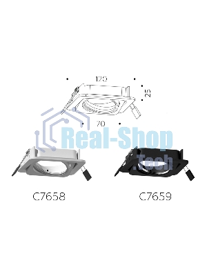 Корпус светильника C7658 SWH белый песок 120*120*H25mm MR16 GU5.3